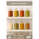 Mediterian 12 Adet Vakumlu Halka Kapak Cam Baharat Takımı Etiket Hediyeli - Şeffaf - 1 lt