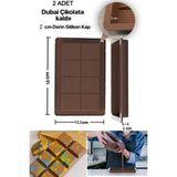 Mediterian 2 Adet Dubai Çikolatası Kalıbı Silikon Çikolata Kalıbı Bpa Free Silikon 18CM*13,2CM*2CM