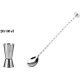Mediterian 2'li Jigger ve Kaşık Seti, Mat 20x40 ml, 30 cm, şık ve kullanışlı mutfak araçları - Gri