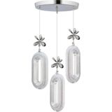 Mediterian 3’lü Gümüş Led Avize, Renkli ve Kristal Taşlı, Kumandalı, Modern Tasarım - 1 - Ahşap