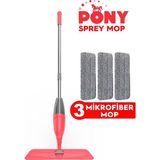 Mediterian 3'lü Mikrofiber Sprey Mop Temizlik Seti, Hızlı ve Pratik Temizlik İçin - Altın - Seçenek 1