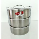 Mediterian 3'lü orta boy paslanmaz çelik yemek saklama kabı seti, dayanıklı ve şık tasarım - 100 ml - Şeffaf