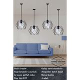 Mediterian 4 Adet Silvano Koza Prizma Sarkıt Salon, Mutfak, Çocuk Odası, Koridor Avize - 1 - Ahşap