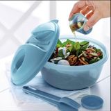 Mediterian 4L renkli salata kabı seti, dayanıklı plastik, şık tasarım, 5 parça - 100 ml - Şeffaf