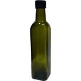 Mediterian 500 ml Yeşil Yuvarlak Kilitli Cam Şişe, Yağ ve Sıvı Saklama için ideal