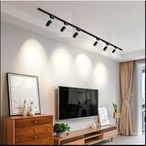 Mediterian 6'lı LED döner ray spot, siyah kasa ve beyaz ışık, 2 metre raylı armatür - 1 - Ahşap