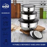 Mediterian 9 Parça Rendeli Saklama Çırpma Kabı