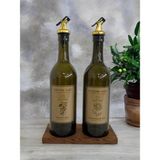 Mediterian Ahşap 2'li Stand Seti, 750 ml Zeytinyağı ve Ayçiçek Yağı Hediye Paketi