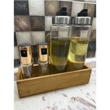 Mediterian Ahşap mutfak düzenleyici, yağdanlık ve raf kutu, kahverengi, fonksiyonel tasarım - 1 lt