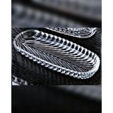 Mediterian Altıli Mini Cam Kayık Tabak, 14 cm, şık sunumlar için ideal, mikrodalga uyumlu - Altın