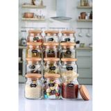 Mediterian Bambu Baharat Takımı, 12'li, 300 ml, şık ve kullanışlı set - Ahşap