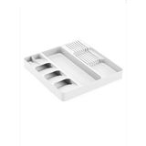 Mediterian Beyaz Çok Amaçlı Organizer, Kaşık ve Bıçak Saklama Kutusu, Plastik, 42x49 cm