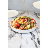 Mediterian Beyaz porselen 24 cm derin salata ve sunum kasesi, 850 ml, tek parça - Altın