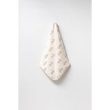 Mediterian Bisiklet Baskılı Çift Katlı Penye Yenidoğan ve Çok Amaçlı Pamuklu Bebe Battaniyesi - 30 x 40 cm - --