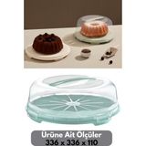 Mediterian Büyük boy kek ve börek saklama kabı, 2'li set, kilitli ve taşıma kolaylığı sağlar - 100 ml - Şeffaf