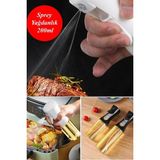 Mediterian Cam Sprey Yağdanlık Püskürtmeli Sprey Şişe Airfryer Ayçiçek Zeytinyağı Sirkelik 200 ml - Şeffaf