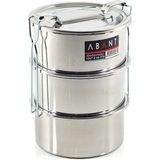 Mediterian Çelik 3'lü Yemek Saklama Kabı, 14x7 cm, dayanıklı ve şık tasarım - 100 ml - Şeffaf