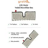 Mediterian Çift Yönlü Mikro Fiber Sprey Mop Yedek Bezi, Gri- Krem, Microfiber, 1 adet