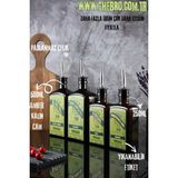 Mediterian Doğal 4'lü Set: Zeytinyağı, Ayçiçek Yağı, Nar Ekşisi ve Sirke Sişesi, 250-499 ml - Ahşap - 1 lt
