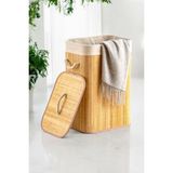 Mediterian Doğal Bambu Hasır Kare Çamaşır Sepeti, 40x30x50 cm, şık ve kullanışlı - Acorn