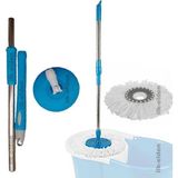 Mediterian Dönerli Mop kovası ve paspas seti, microfiber yedekler, temizlik kolaylığı sağlar - Altın