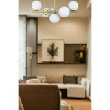 Mediterian Eskitme Renk Globe 5'li Cam Avize, Metal, Salon, Mutfak, Yatak Odası, 35x65 - 1 - Ahşap