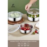 Mediterian Gri 6 Parça Çelik Saklama Kabı Seti, Kapaklı, 5 L ve Üzeri, Pratik ve Şık Tasarım - 100 ml - Şeffaf