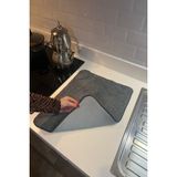 Mediterian Gri Tüylü Mikrofiber Bulaşık Kurulama Matı 40X50CM(36X45) Bulaşık Altlığı