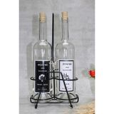 Mediterian Gümüş geyik aksesuarlı şık yağdanlık, 750 ml, bej renk, standlı, tek parça - Siyah - 1 lt