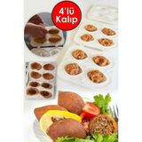 Mediterian İçli Köfte Kalıbı, Dört Kişilik Kapasite, Dayanıklı Plastik ve Pratik Kullanım İçin İdeal - Ahşap