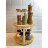 Mediterian Iki Katlı Bambu Dönen Stand, Baharatlıklar Dahil Değildir - Seçenek 1