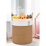 Mediterian İki Renkli Jüt Hasır Sepet Seti, Banyo, Oyuncak ve Saksı Organizer, 20 L - Acorn