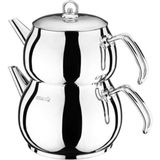 Mediterian Jumbo Boy Akdeniz Küre Metal Kulp Çaydanlık, Paslanmaz Çelik, 3,3 L, Şık ve Dayanıklı - Ahşap Rengi
