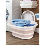 Mediterian Katlanabilir Akordiyon Çamaşır Sepeti 25 Litre Pembe-Beyaz - Acorn