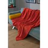 Mediterian Kiremit renkli, yumuşak ve sıcak 150x200 düz battaniye, polyester, solmaya dayanıklı