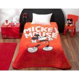 Mediterian Kırmızı Mickey Mouse pelüş battaniye, antibakteriyel ve yumuşak polyester dokusu