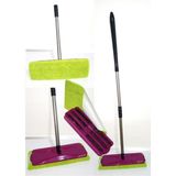 Mediterian Kıskaçlı 6 Fırçalı Gırgır Mikrofiber Paspaslı Silme Mobu Metal Sap Dahil Yer Duvar Fayans Silme Mop