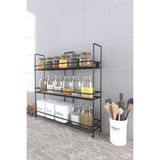 Mediterian Krom Metal Baharatlık Rafı Tek Parça ABS Malzemeden Üretilmiş 250-499 ml Hacim - Ahşap - 1 lt