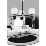 Mediterian Krom-siyah 3 Kollu Modern Çok Fonksiyonlu Avize, Metal, 35x50 Boyut - 1 - Ahşap