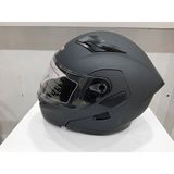 Mediterian Mat Siyah JK 902 Çene Pedli Güneş Vizörlü Açılır Kask, Gri