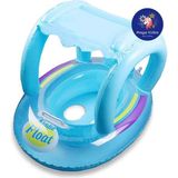 Mediterian Mavi Mavi Şişme Gölgelikli Bebe Flotörü Bebek Simiti Baby Boat Float - 0