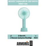 Mediterian Mavi Mini USB Şarjlı 3 Kademe Sessiz Taşınabilir Vantilatör