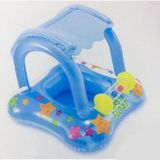 Mediterian Mavi Renkli Oyuncaklı Şişme Gölgelikli Simit Baby Float 0-3 Yaş 101 Dalmaçyalı Temalı - 3 - 4 Yaş