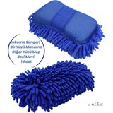 Mediterian Mikrofiber Çok Amaçlı Araba Yıkama Süngeri, Mavi, 1 Adet, Yedek