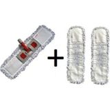 Mediterian Mikrofiber Mop Takımı 60 cm + 2 Yedek, Kolay ve Hızlı Temizlik Seti