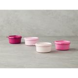 Mediterian Mini Pembe Plastik Saklama Kabı, Pratik ve Şık Mutfak Gereci, 1 Parça - 100 ml - Şeffaf
