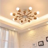 Mediterian Modern 8'li ahşap avize, evinizde şık ve sıcak atmosfer yaratır - 1