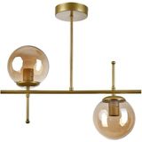 Mediterian Modern Bal Camlı 2'li Metal Avize, Salon ve Yatak Odası için şık tasarım - 1 - Ahşap