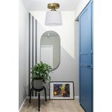 Mediterian Modern camlı plafonyer, şık koridor ve oturma odası avizesi, 20x26, 1 ampüllü beyaz model - Ahşap