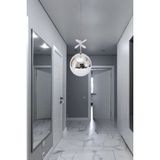 Mediterian Modern şık tekli metal avize, salon, antre, koridor ve mutfak için ideal, krom detaylı - 1 - Ahşap